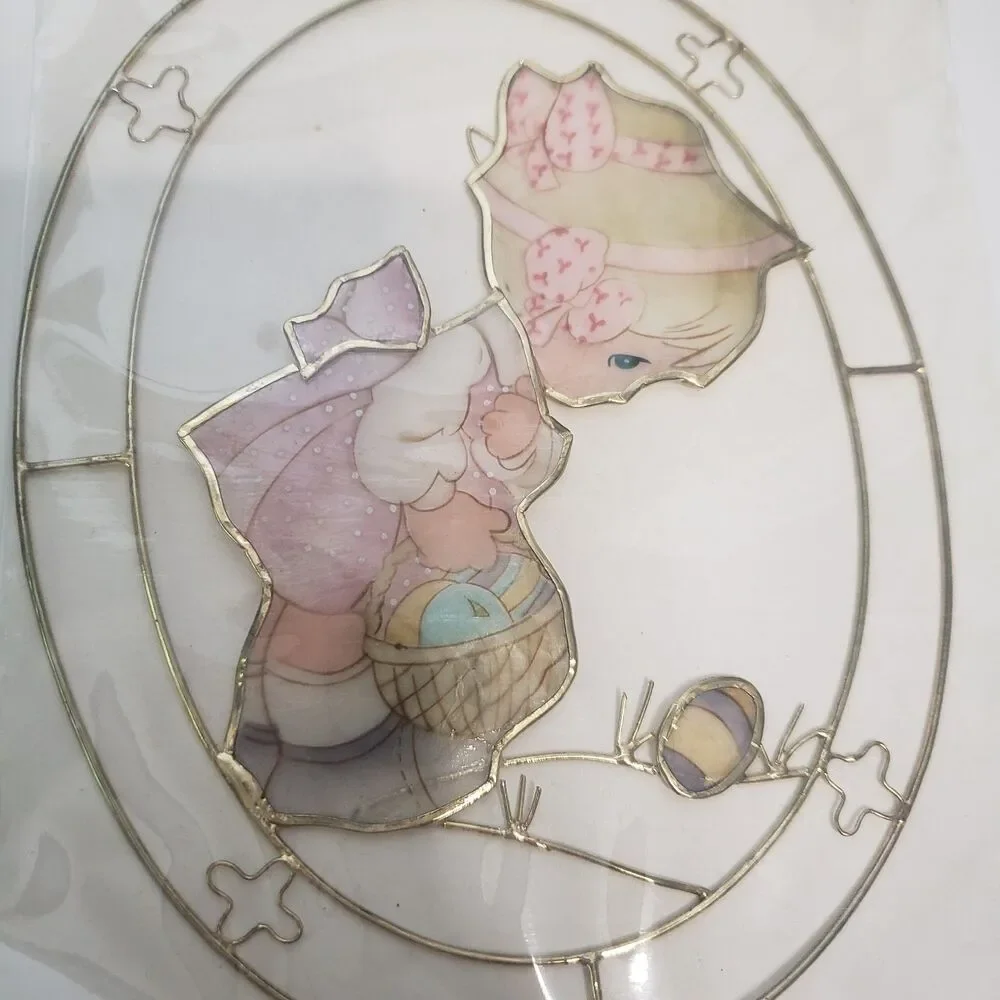 Vintage Precious Moments Capiz Shell Suncatcher Happy Easter Friend 1990 NIP